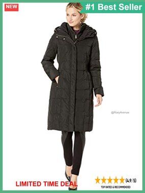 Women's Long Quilted Puffer Down Coat Knee Length Hooded Winter Jacket